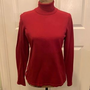 Ann Taylor red silk blend turtleneck